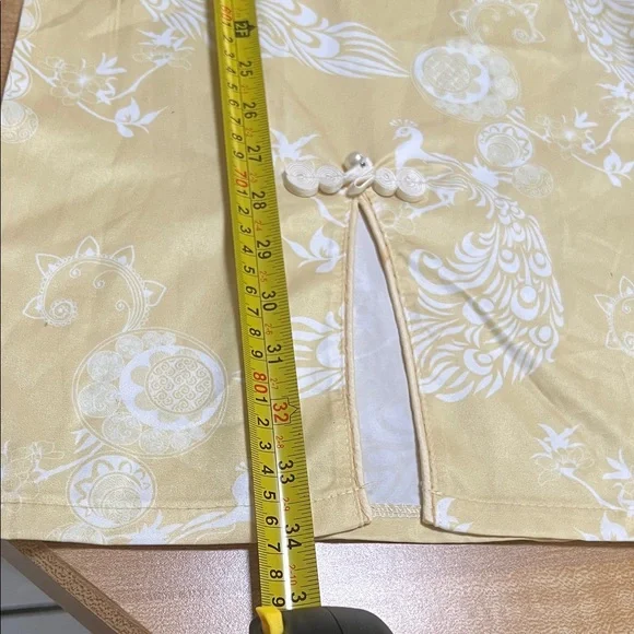 Peacock (M/L) Yellow Chinese Style Dress. Bring luck into New Year 2026 - Picture 4 of 14